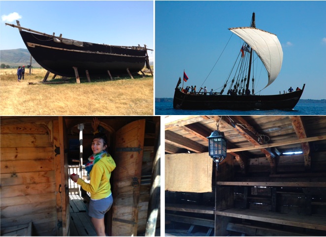Charlotte and I visiting the sailboat two months ago. It's currently under renovation, but still amazing and full of character.  